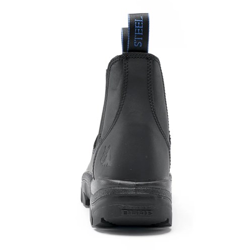 Black pull on ankle boots with Steel Toe Cap