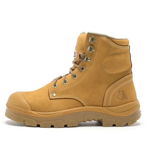 Steel blue argyle zip sided safety boot