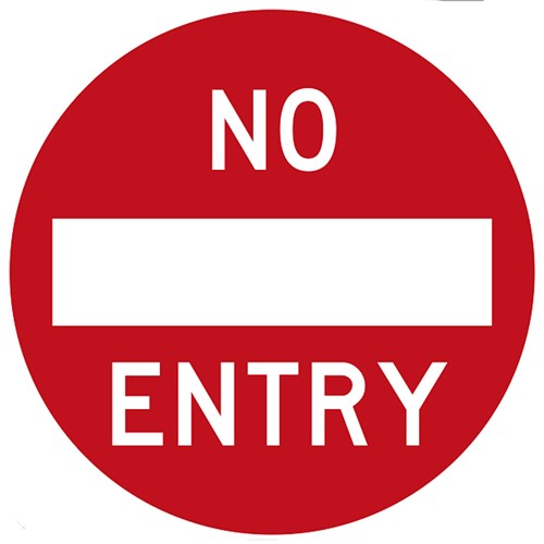 Regulatory Sign No Entry Metal