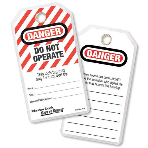 Master Lock® 'Do Not Operate' Safety Tag 0497A (Pk 12)