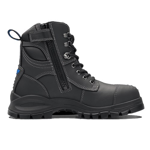 Blundstone #997 Unisex Side Zip Lace Up Work Safety Boots - Black