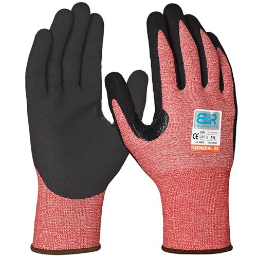 Blue Rapta 'THE GENERAL X5' Cut Resistant Nitrile Foam Palm Gloves