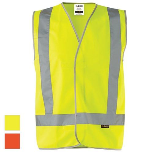ELEVEN Workwear Day/Night Hi-Vis 'H' Taped Safety Vest