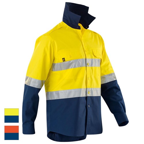 Hi Vis AEROCOOL Spliced Shirt with Perforated Tape L/S