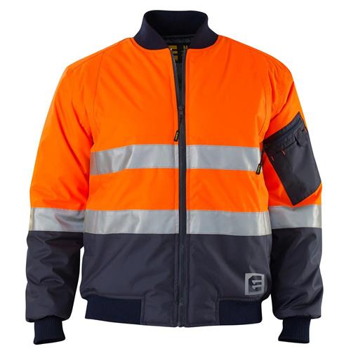 Orange Hi-Vis Taped Bomber spliced jacket