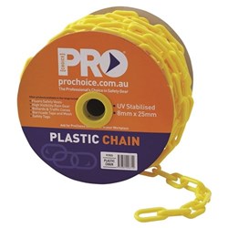 Plastic Chain Yellow 8mm sold per meter