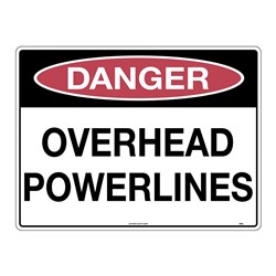 Danger Sign Overhead Power Lines Corflute