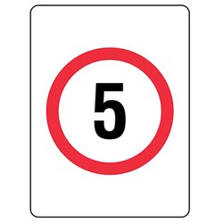 Regulatory Sign Speed 5km CL1 Aluminium