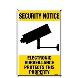 Security Sign Elec Surveillance Protects Property