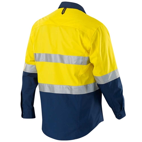 Yellow hi vis long sleeve work shirts